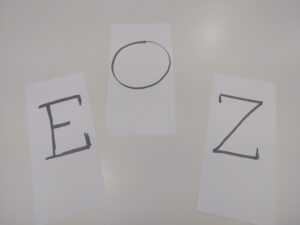 Test de agudeza visual con letras para niños